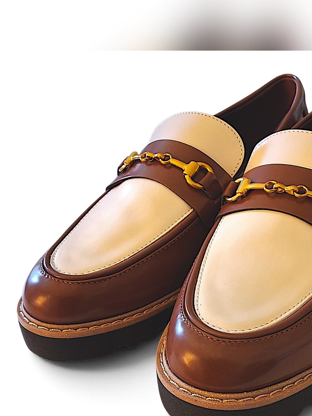 Franco Sarto Colette Horsebit Lug Loafers Tobacco Brown Wide 9W - New in Box - Picture 7 of 16